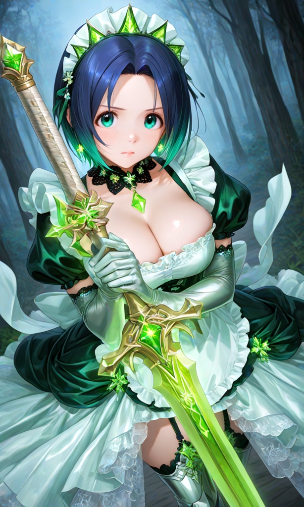 【翠緑の姫騎士のメイドな日常20】~翠緑メイド ミューラ~(300枚まとめ)