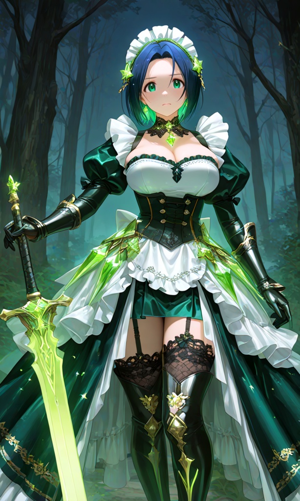 【翠緑の姫騎士のメイドな日常20】~翠緑メイド ミューラ~(300枚まとめ)