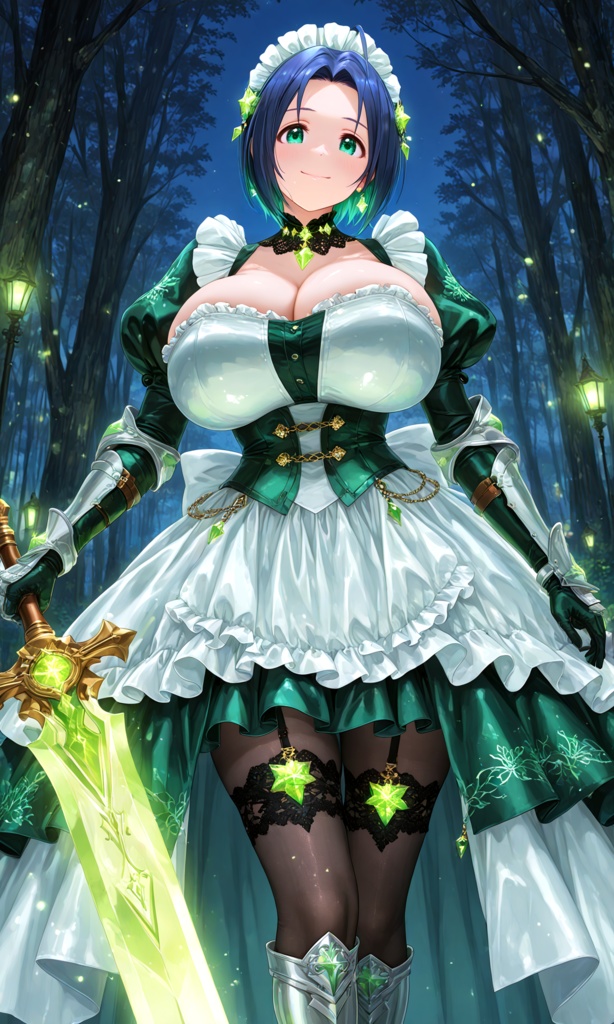 【翠緑の姫騎士のメイドな日常20】~翠緑メイド ミューラ~(300枚まとめ)