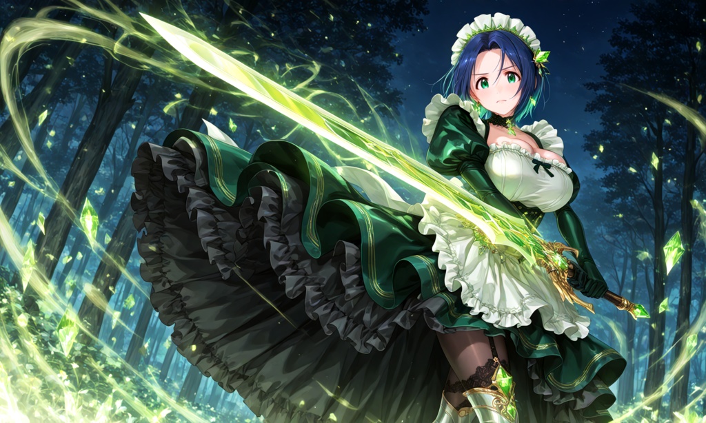 【翠緑の姫騎士のメイドな日常20】~翠緑メイド ミューラ~(300枚まとめ)