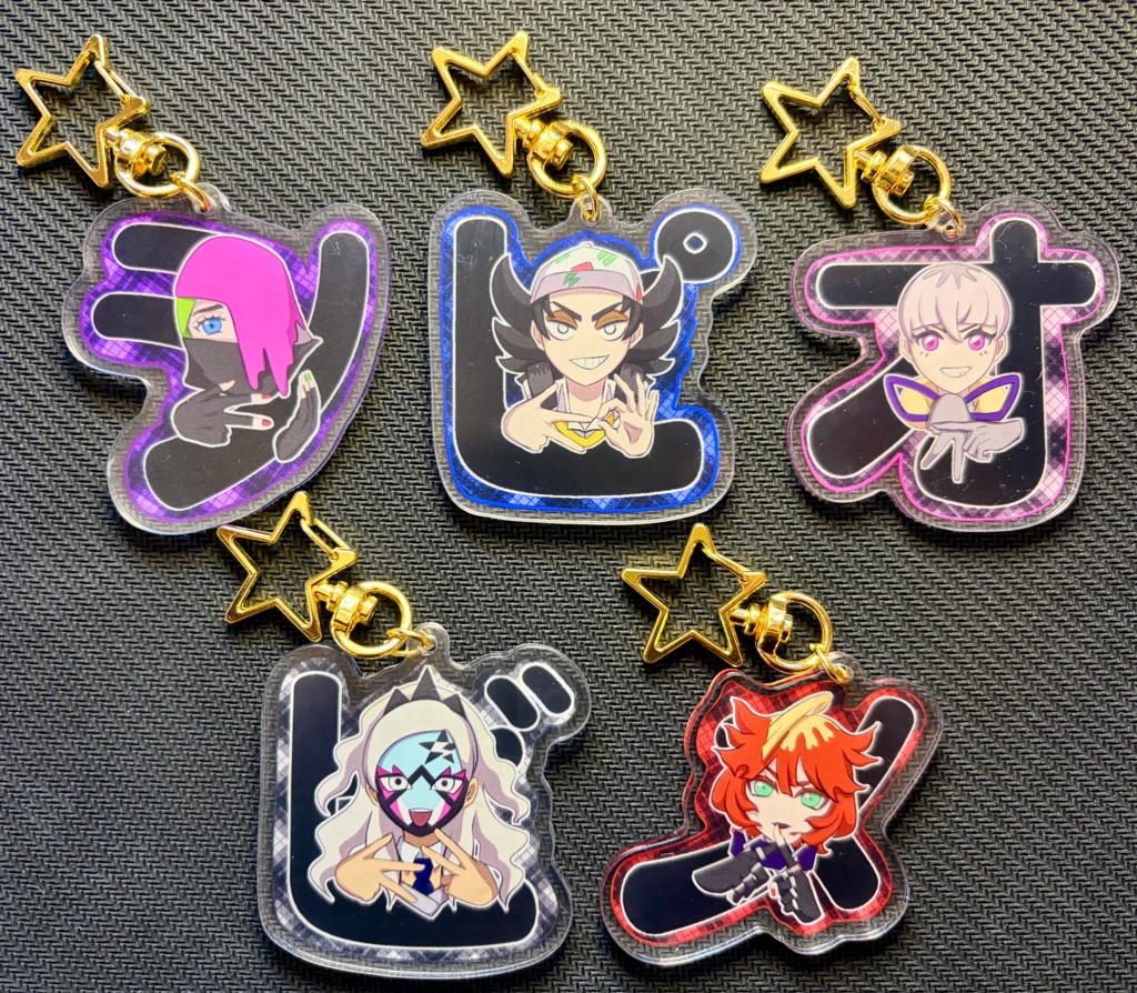 スター団かしら文字アクリルキーホルダー