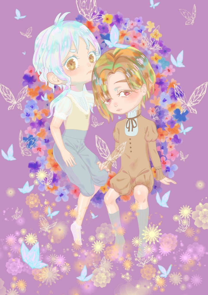 ボストンクリームパイとカルメ焼きの擬人化