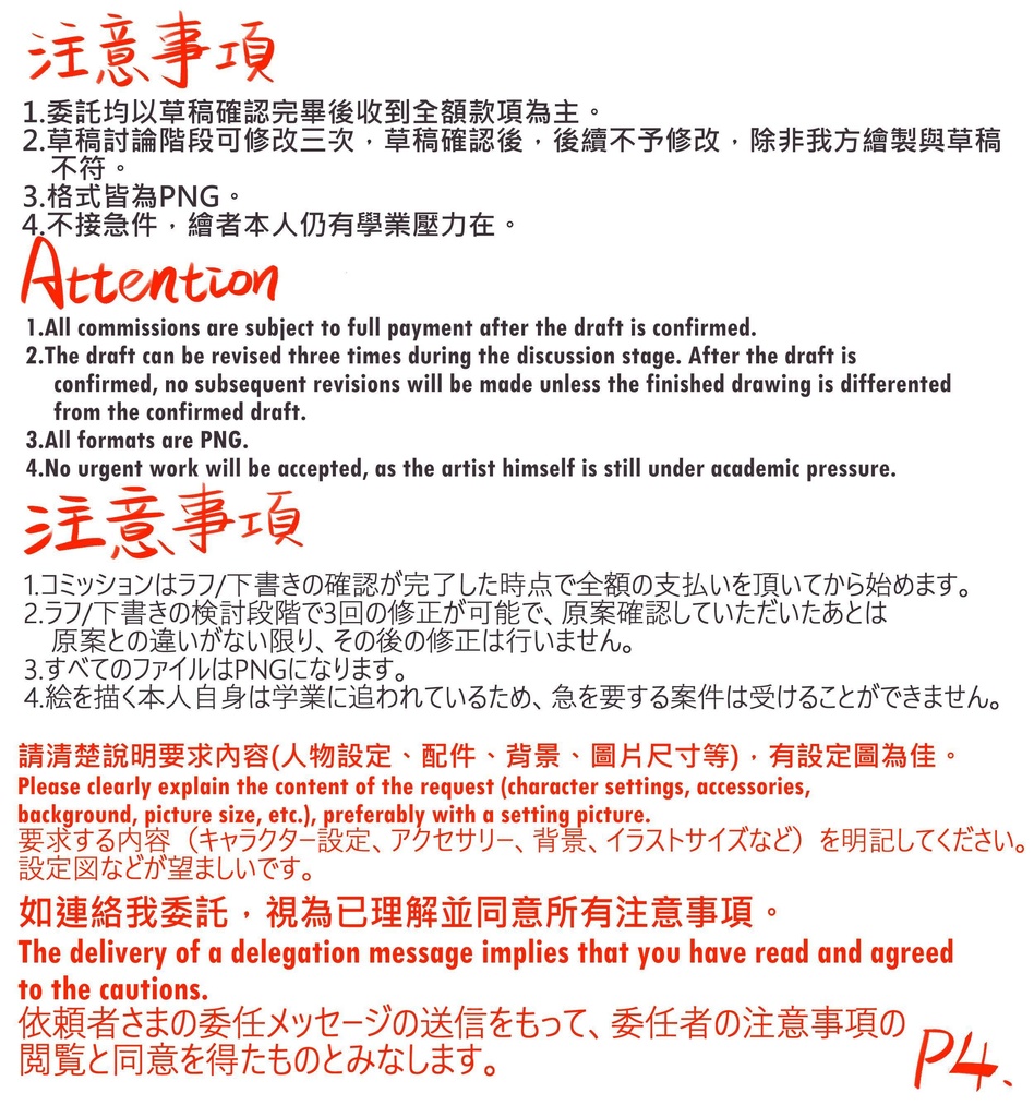 イラストコミッションのご案内(Paypal必要)