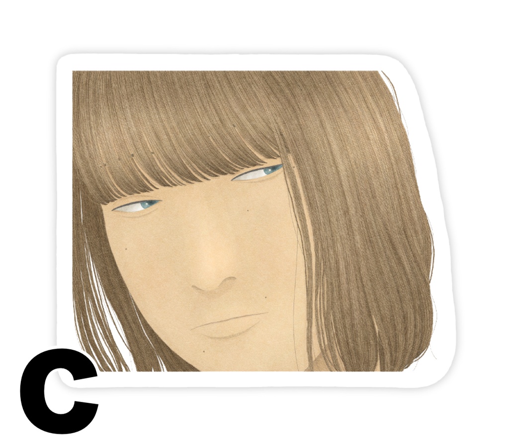 女の子ステッカー