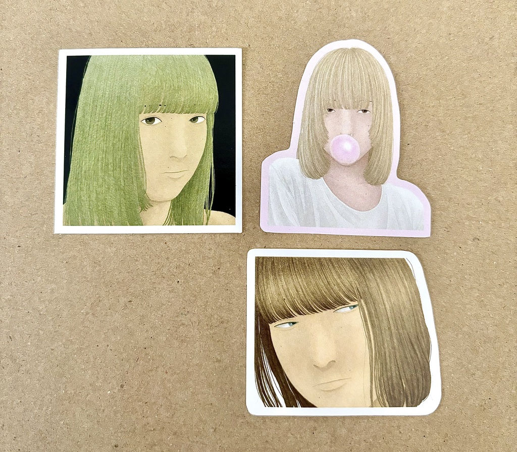 女の子ステッカー