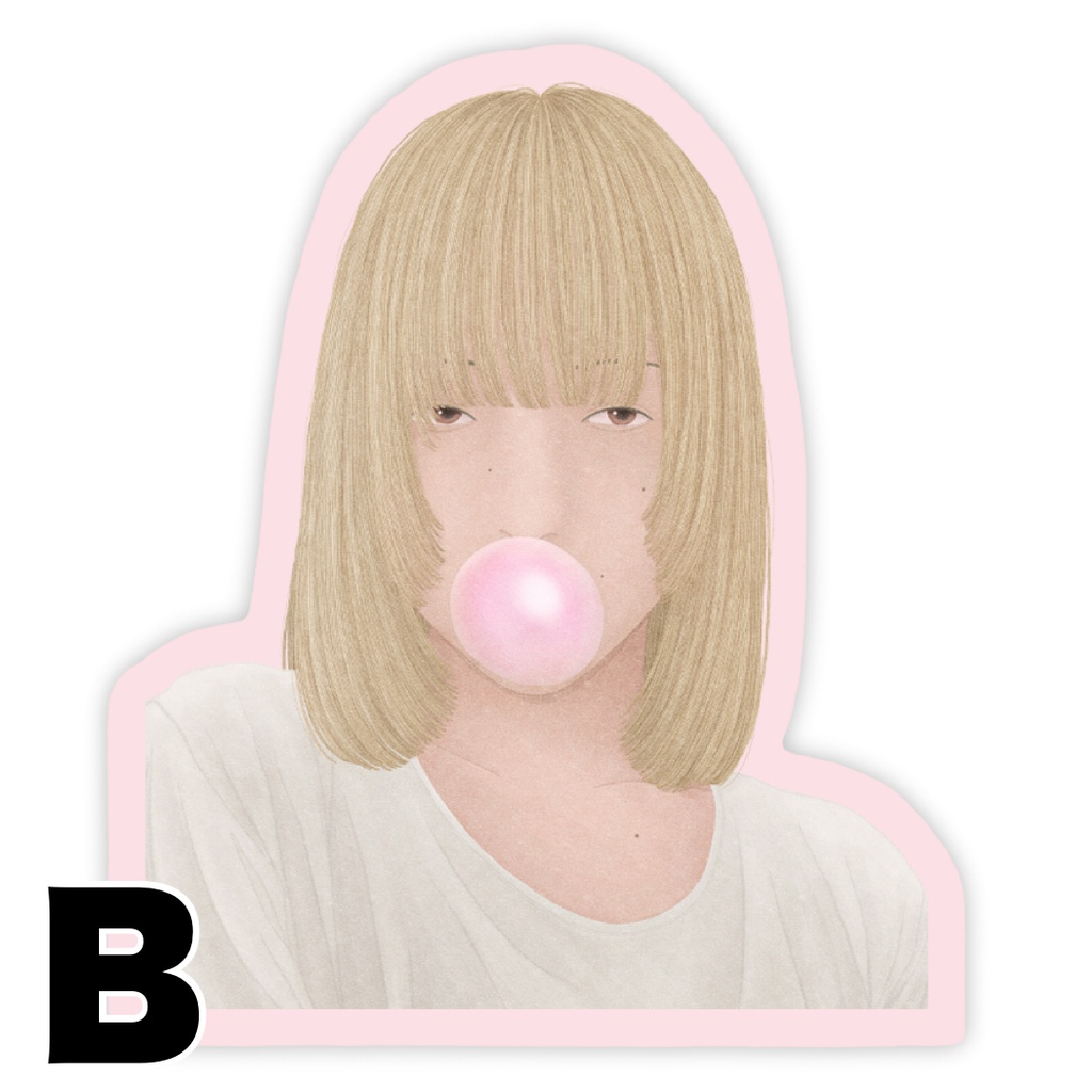 女の子ステッカー