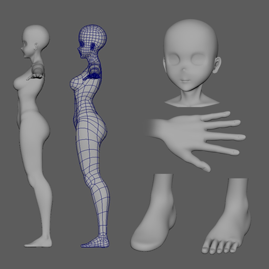 3DCG 女性素体モデル