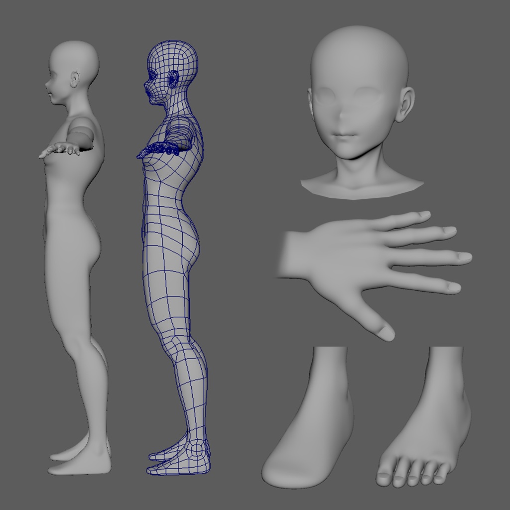 3DCG男性素体モデル