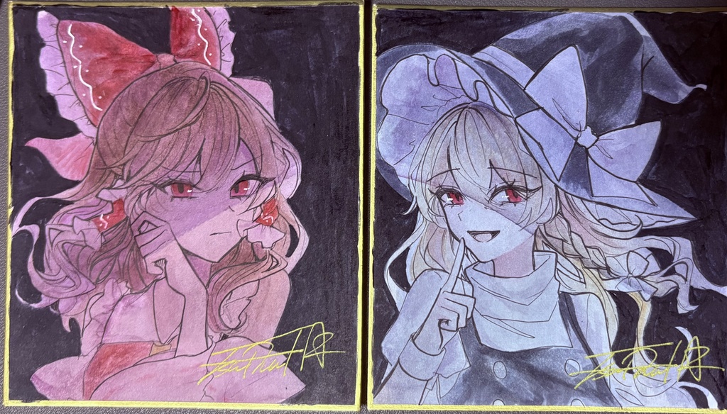 【ミニ色紙】博麗霊夢/霧雨魔理沙