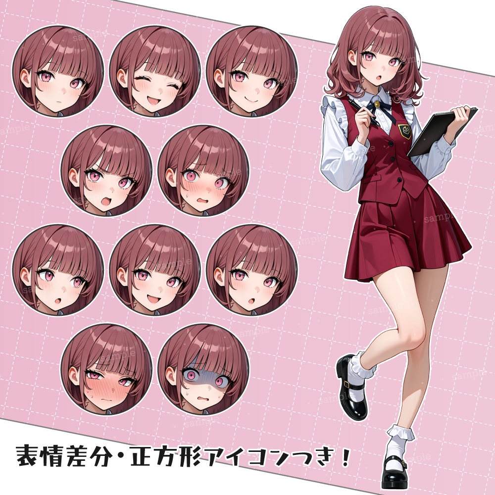 立ち絵素材004 探偵助手 記者 女性立ち絵