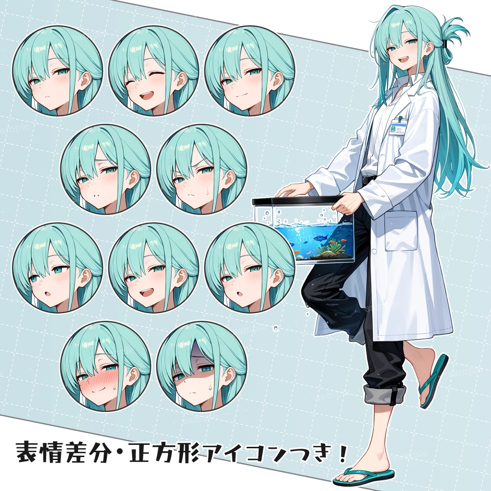 立ち絵素材024 海洋生物学者の青年 白衣 研究者