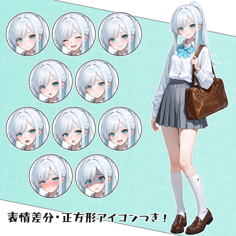 立ち絵素材076 吹奏楽女子 フルート