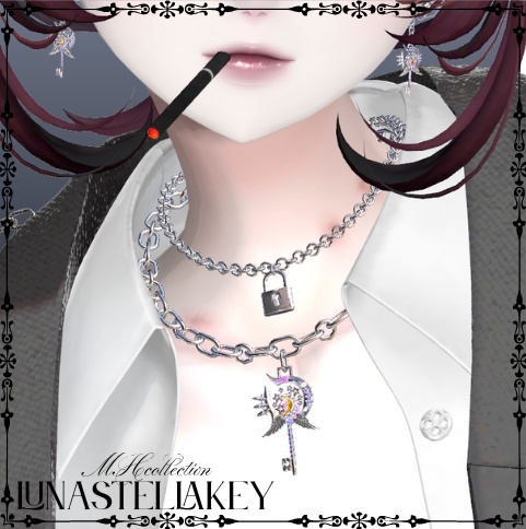 【VRC想定/18アバター対応】MH Lunastellakey2.0 ネックレス/ピアス