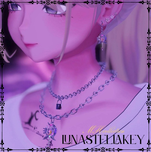【VRC想定/18アバター対応】MH Lunastellakey2.0 ネックレス/ピアス
