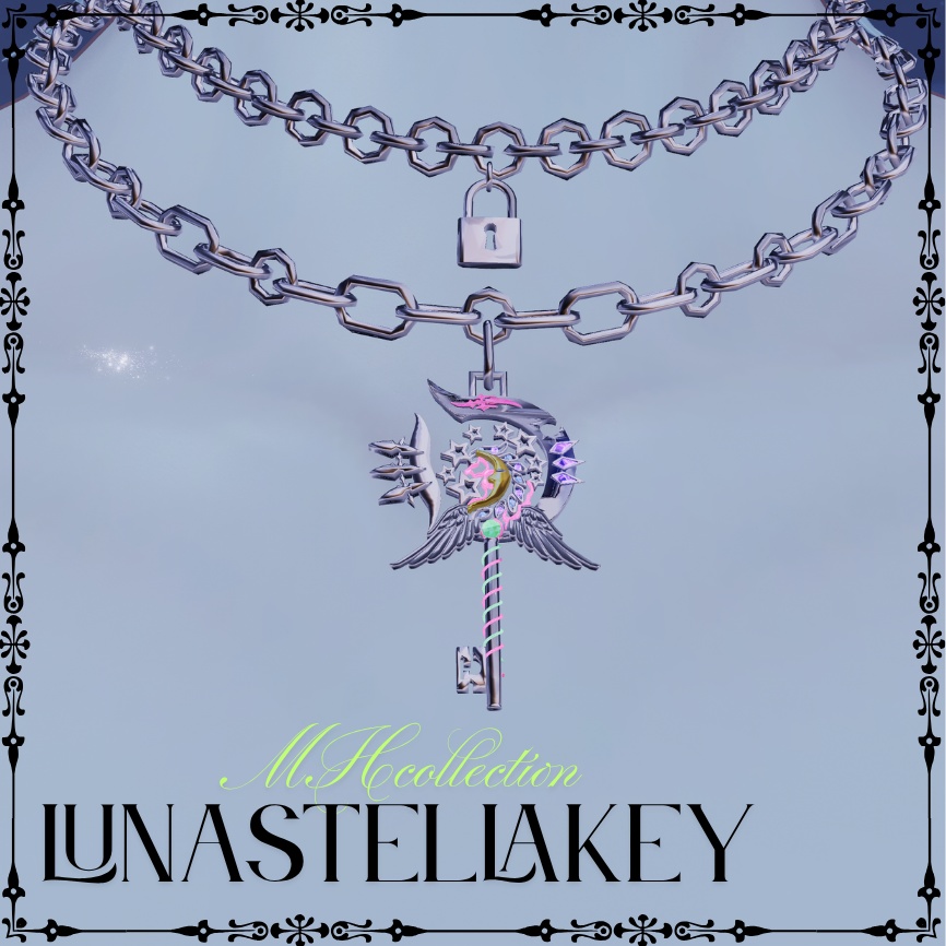 【VRC想定/18アバター対応】MH Lunastellakey2.0 ネックレス/ピアス