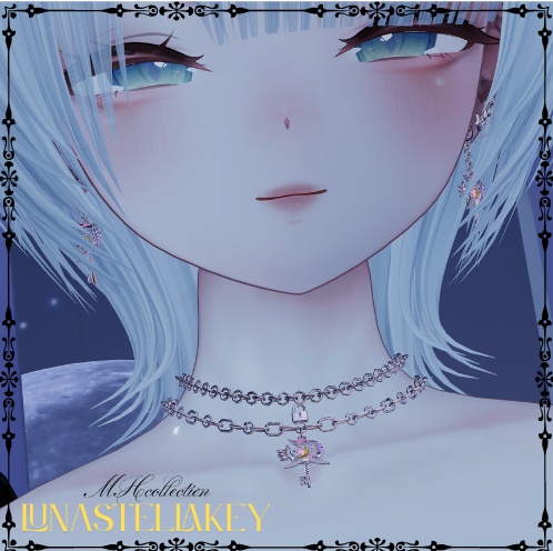 【VRC想定/18アバター対応】MH Lunastellakey2.0 ネックレス/ピアス