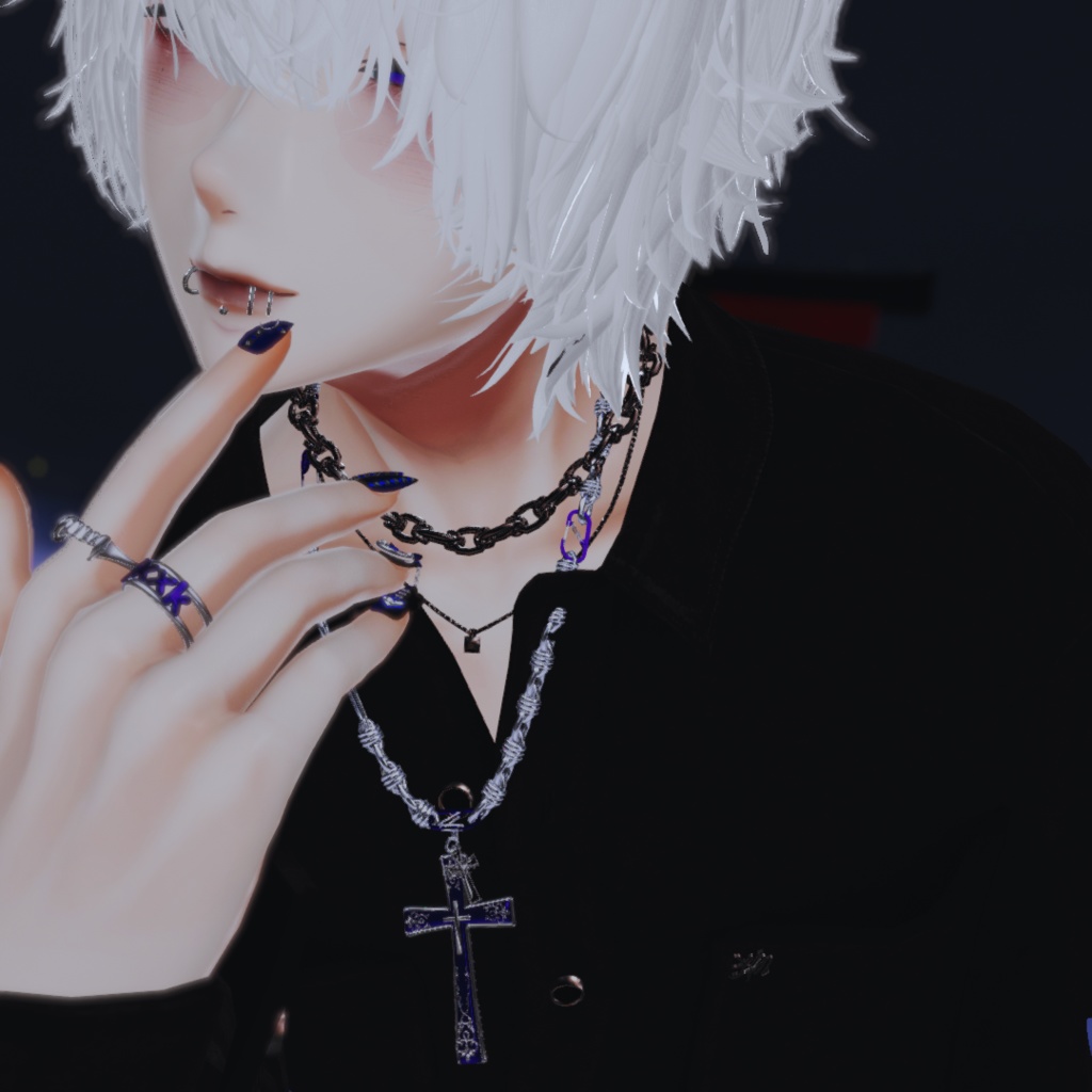 【VRC想定/19アバター対応】MH Crosspack ネックレス/ピアス/リング