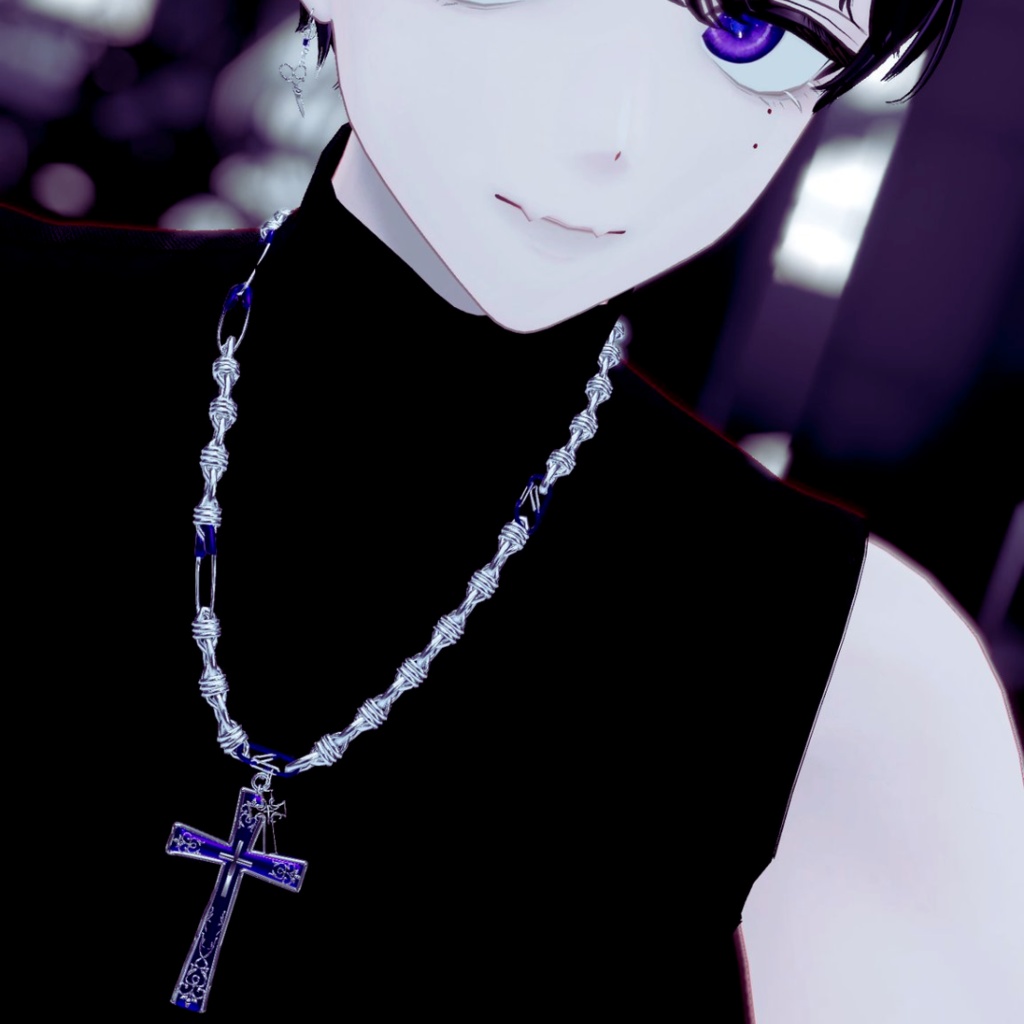 【VRC想定/19アバター対応】MH Crosspack ネックレス/ピアス/リング