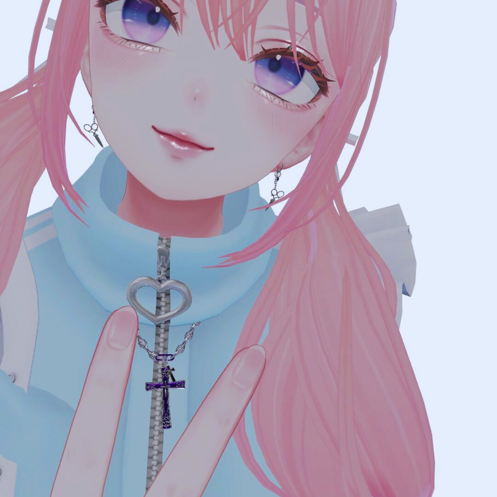 【VRC想定/19アバター対応】MH Crosspack ネックレス/ピアス/リング