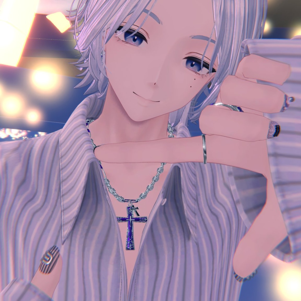 【VRC想定/19アバター対応】MH Crosspack ネックレス/ピアス/リング