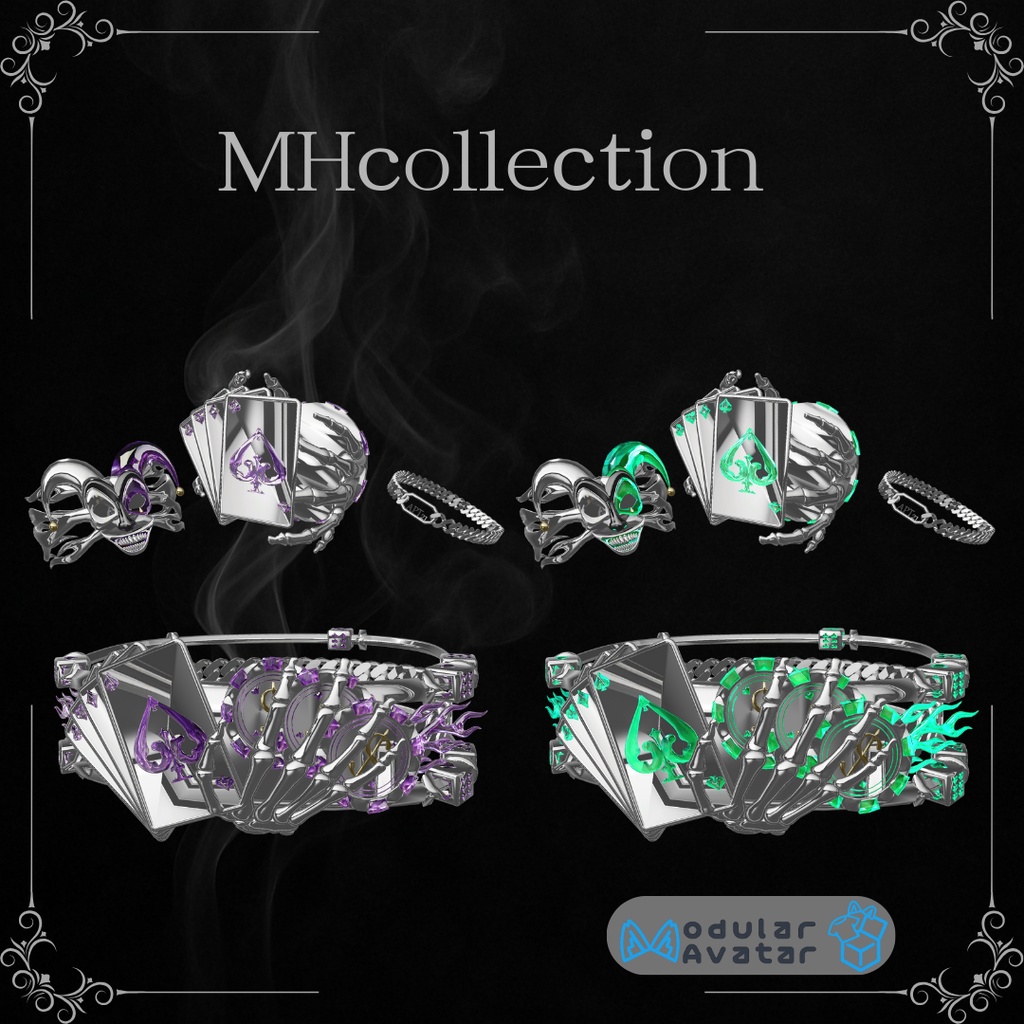 【VRC想定/14アバター対応】【MA対応】MH Allin Bangle&Ring