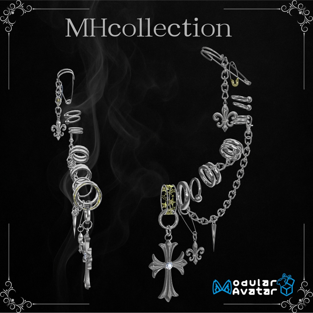 【VRC想定/16アバター対応】【MA対応】MH Crossbrillarピアス