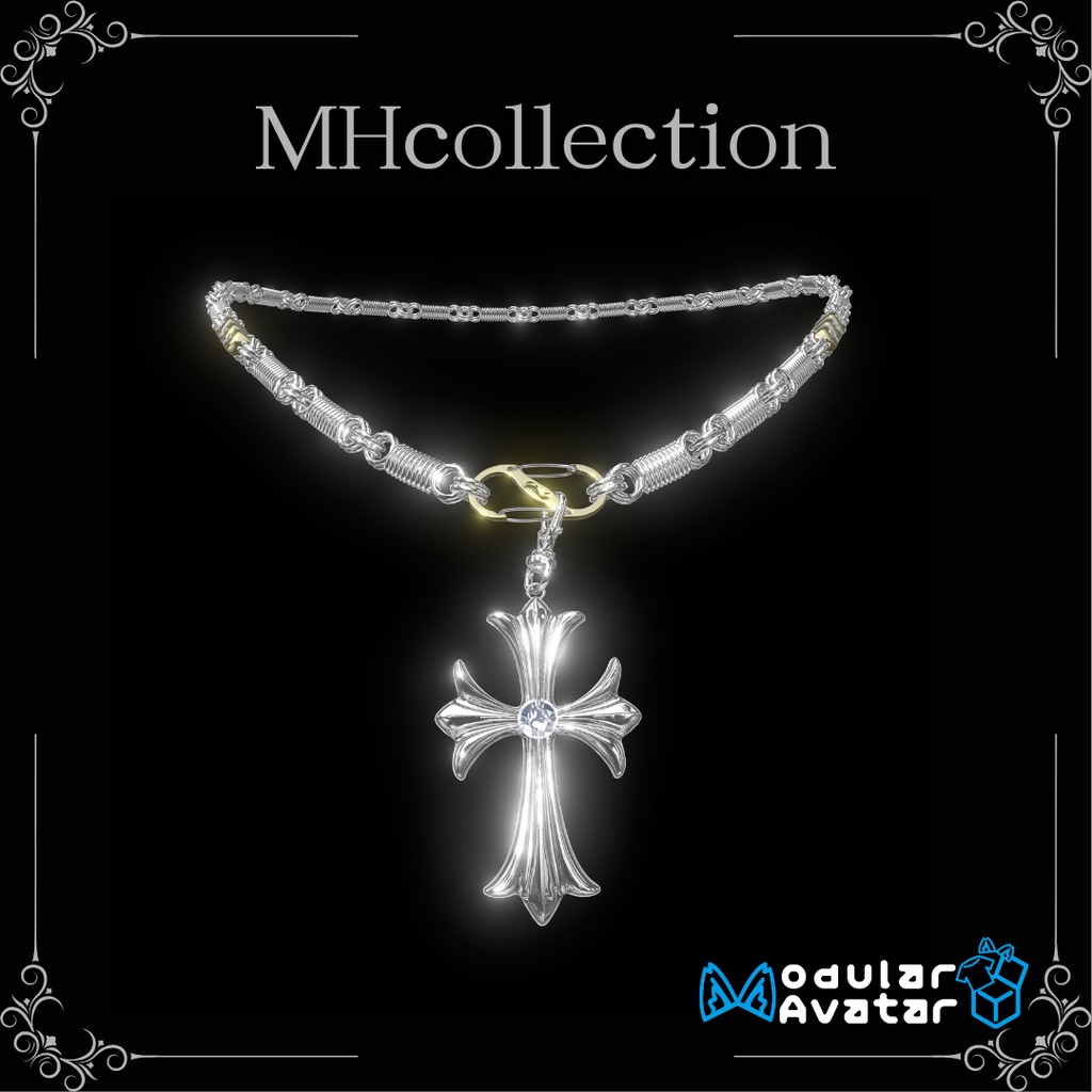 【VRC想定/17アバター対応】【MA対応】MH Cross S ネックレス