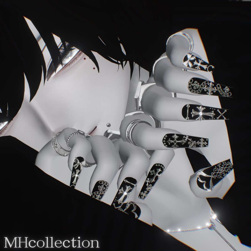 【VRC想定/17アバター対応】【MA対応】MH CrossMix ネイル