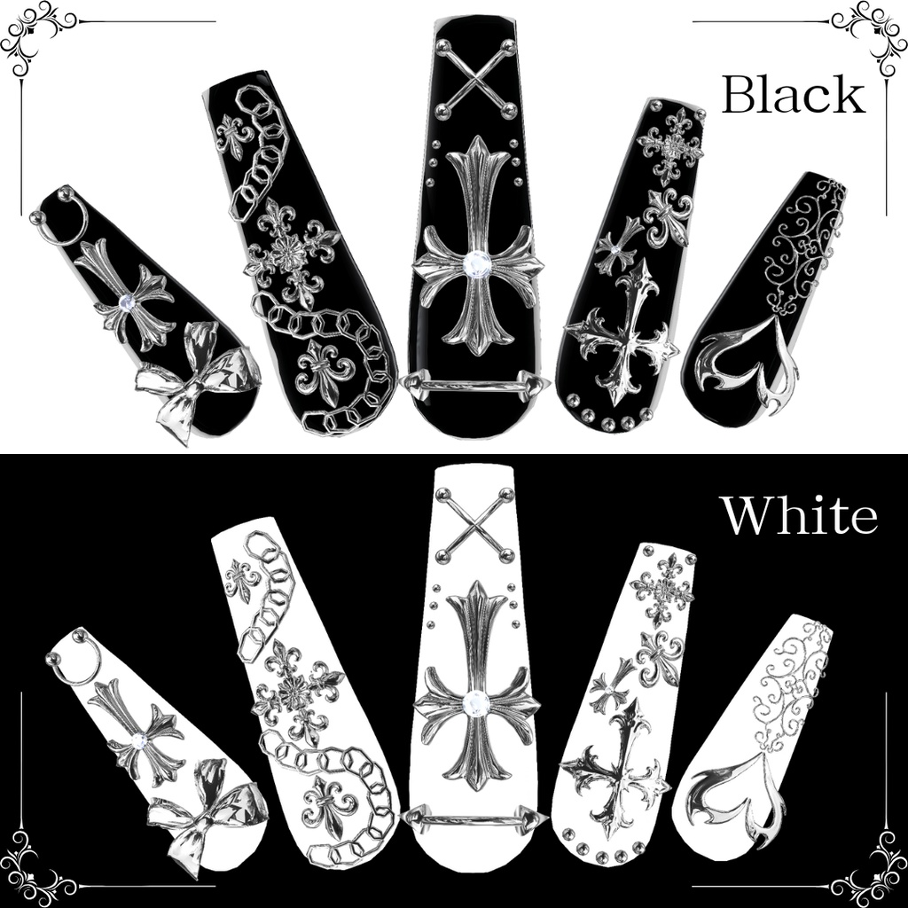 【VRC想定/17アバター対応】【MA対応】MH CrossMix ネイル