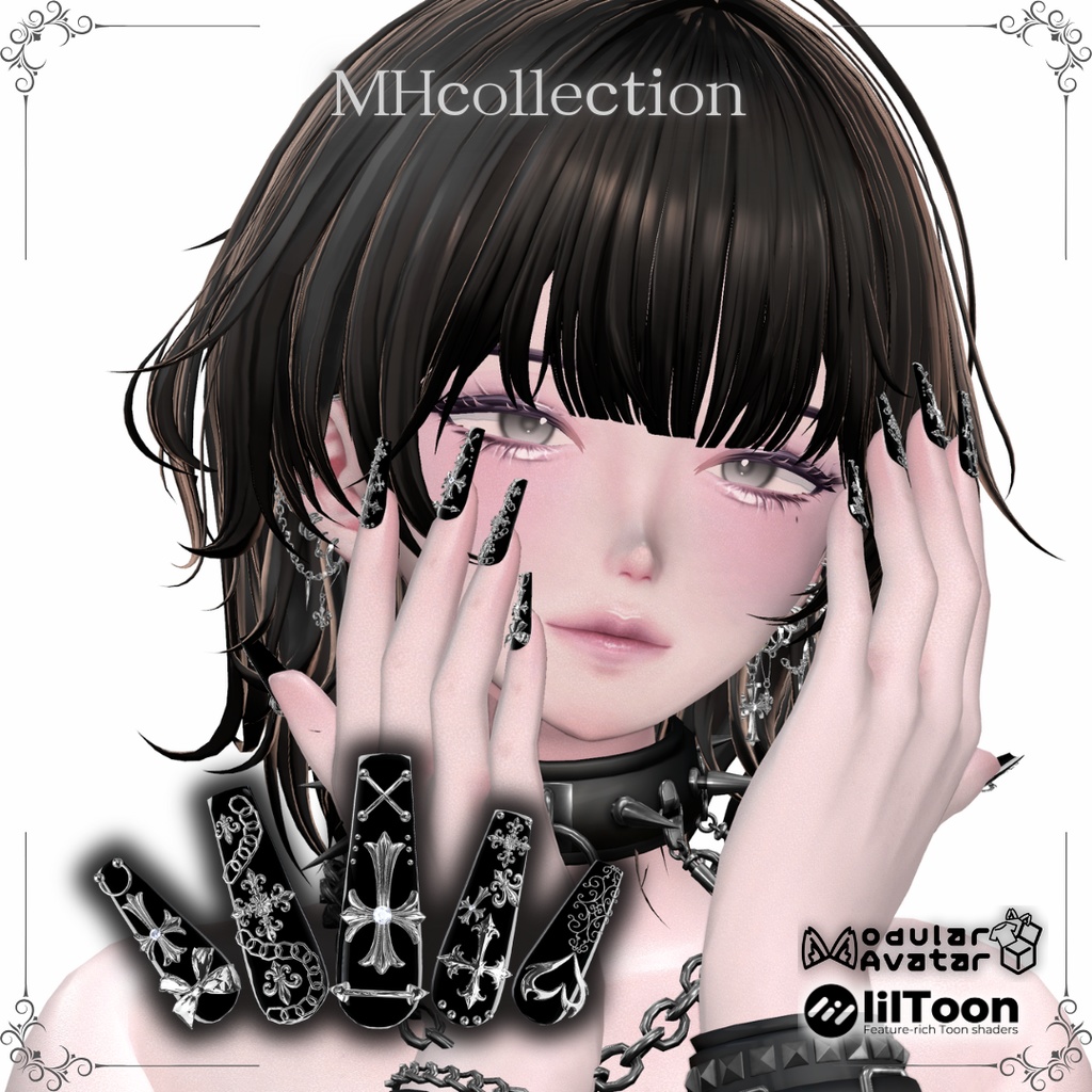 【VRC想定/16アバター対応】【MA対応】MH CrossMix ネイル