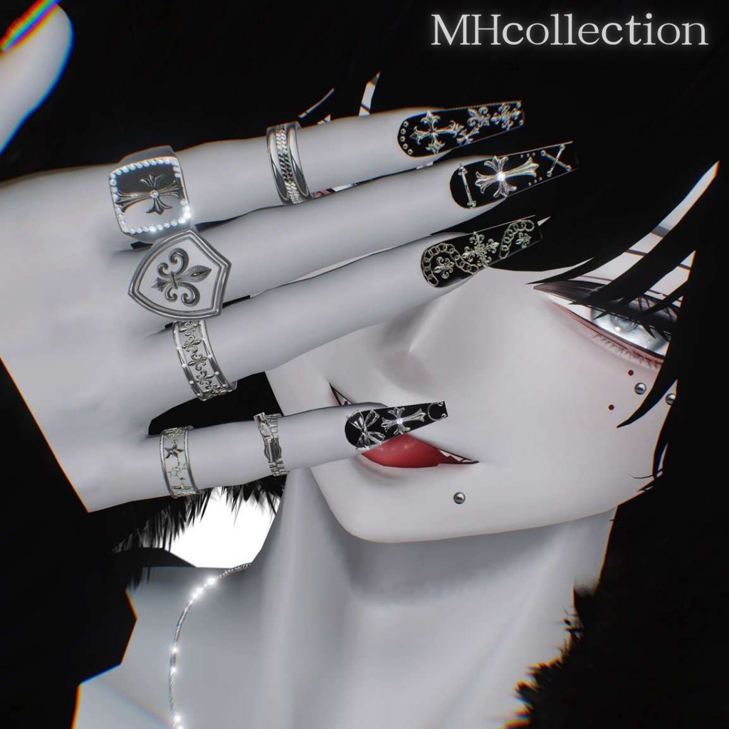 【VRC想定/17アバター対応】【MA対応】MH CrossMix ネイル