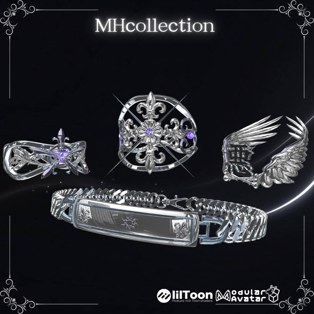 【VRC想定/16アバター対応】【MA対応】MH 煌 Ring&Bangle