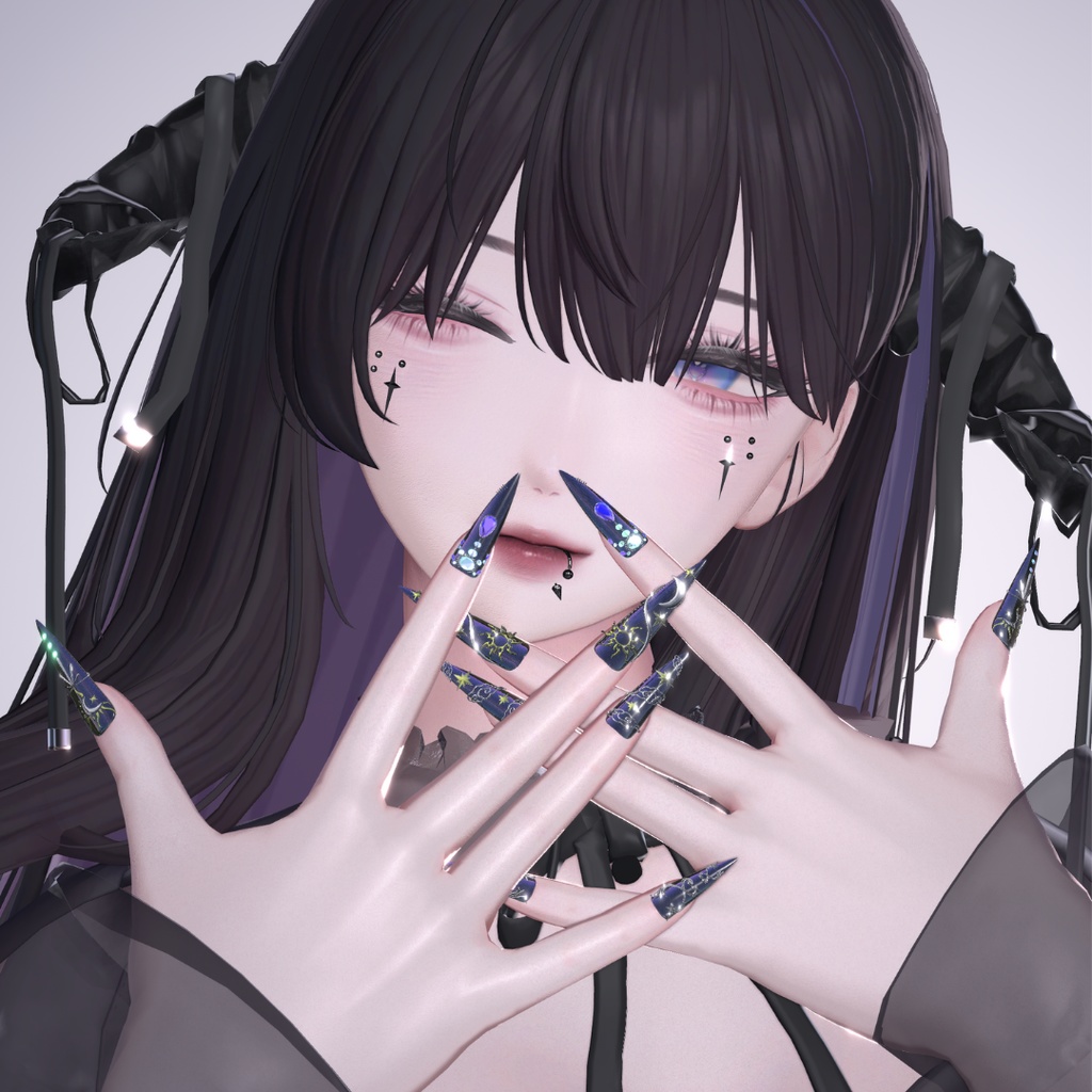 【VRC想定/19アバター対応】【MA対応】MH SOL&LUNA NAIL