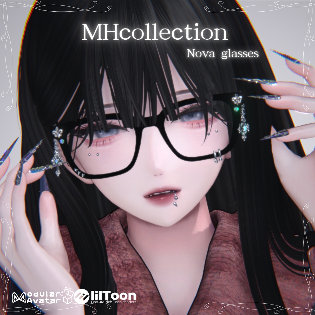 【VRC想定/20アバター対応】【MA対応】MH Nova glasses