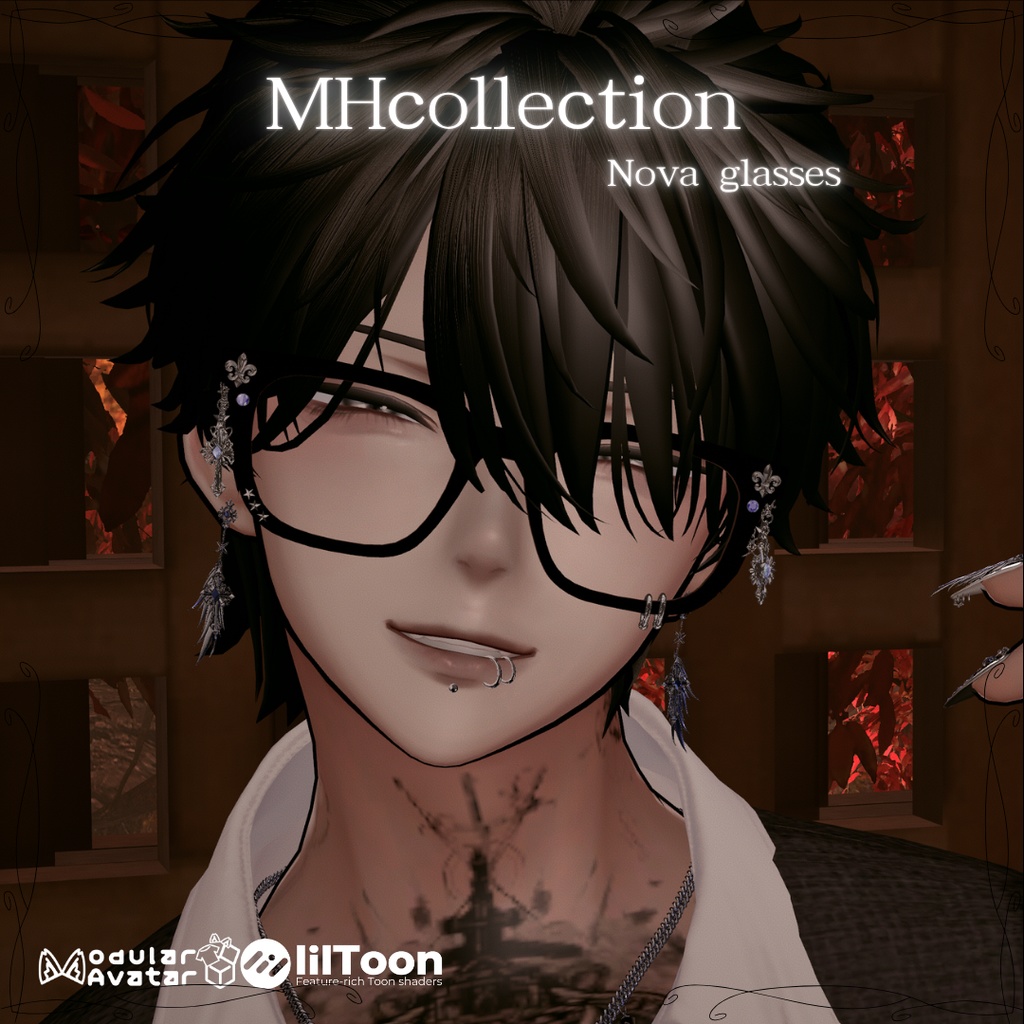 【VRC想定/20アバター対応】【MA対応】MH Nova glasses