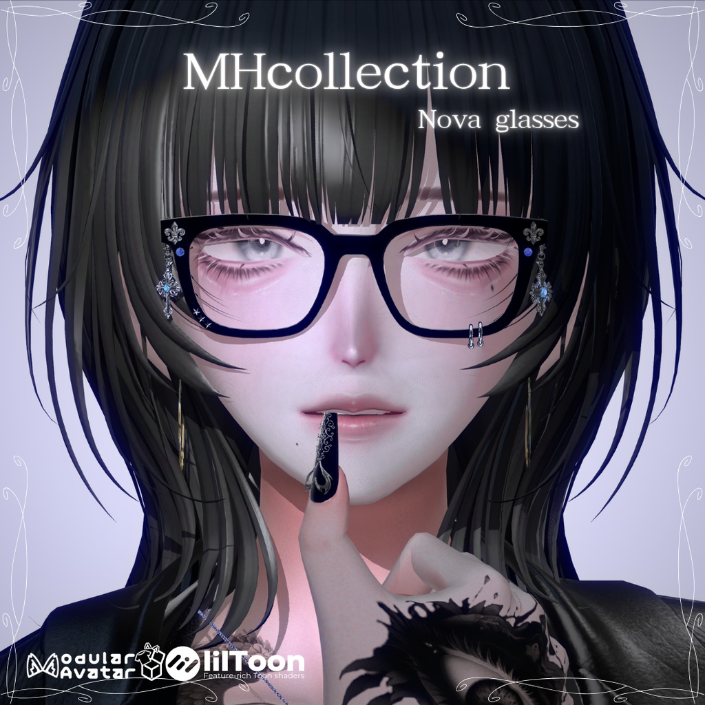 【VRC想定/20アバター対応】【MA対応】MH Nova glasses