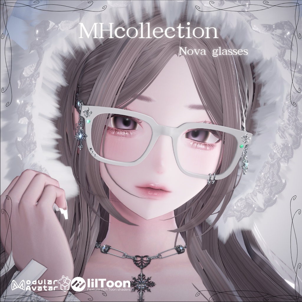 【VRC想定/20アバター対応】【MA対応】MH Nova glasses