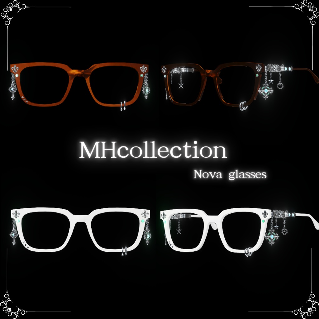 【VRC想定/20アバター対応】【MA対応】MH Nova glasses