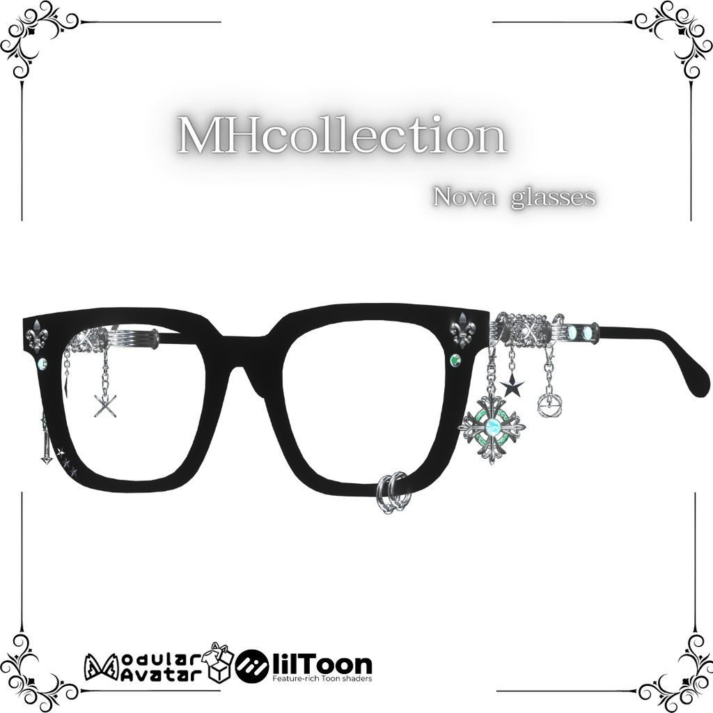 【VRC想定/20アバター対応】【MA対応】MH Nova glasses