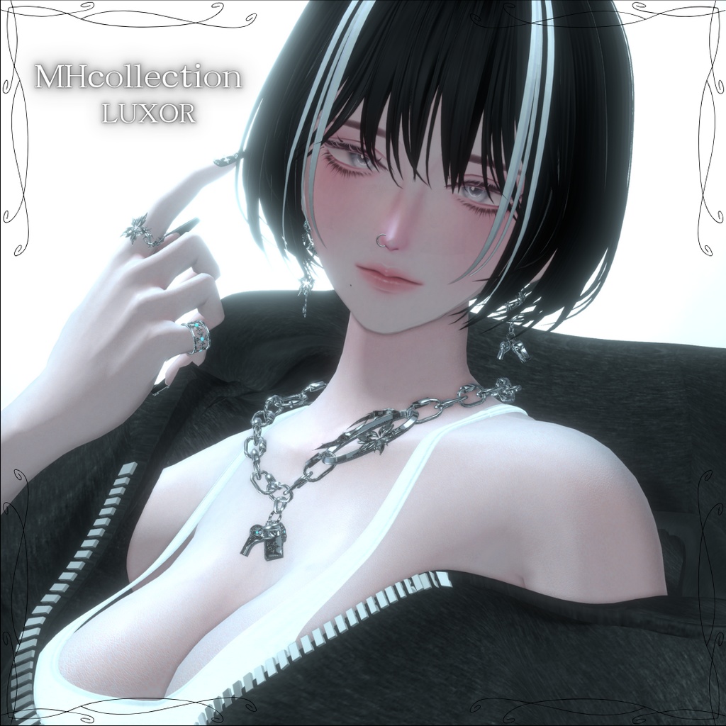 【VRC想定/19アバター対応】【MA対応】MH LUXOR Necklace&Earring&Ring