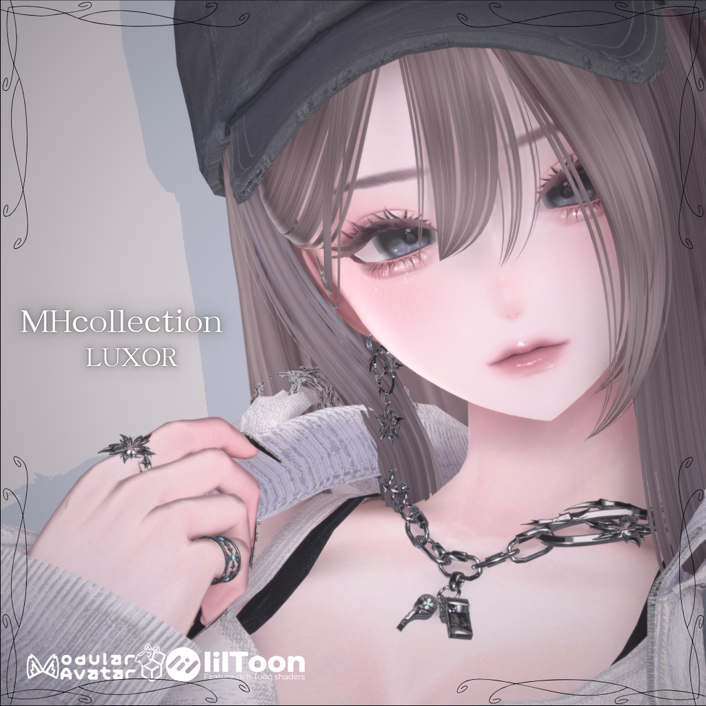 【VRC想定/19アバター対応】【MA対応】MH LUXOR Necklace&Earring&Ring