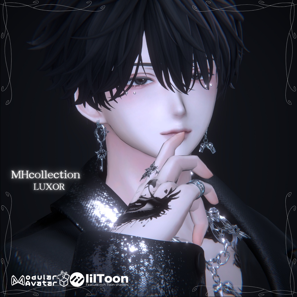 【VRC想定/19アバター対応】【MA対応】MH LUXOR Necklace&Earring&Ring