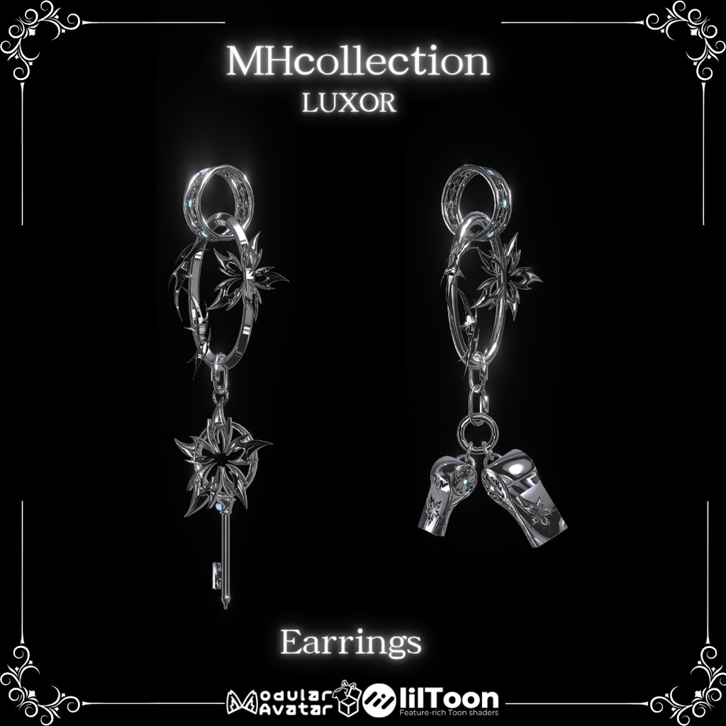 【VRC想定/19アバター対応】【MA対応】MH LUXOR Necklace&Earring&Ring