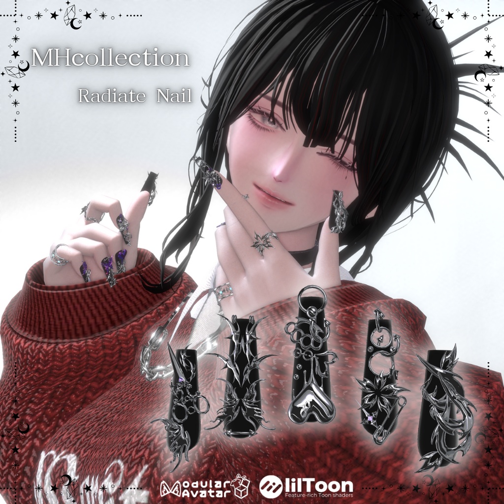 【VRC想定/22アバター対応】【MA対応】MH Radiate Nail