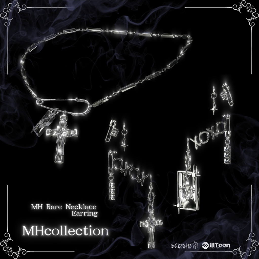 【VRC想定/20アバター対応】【MA対応】MH Rare Earring & Necklace