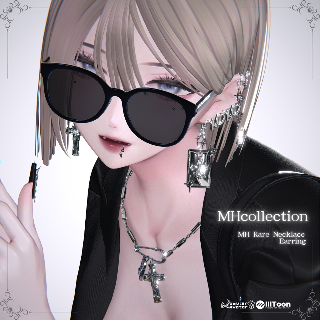【VRC想定/20アバター対応】【MA対応】MH Rare Earring & Necklace
