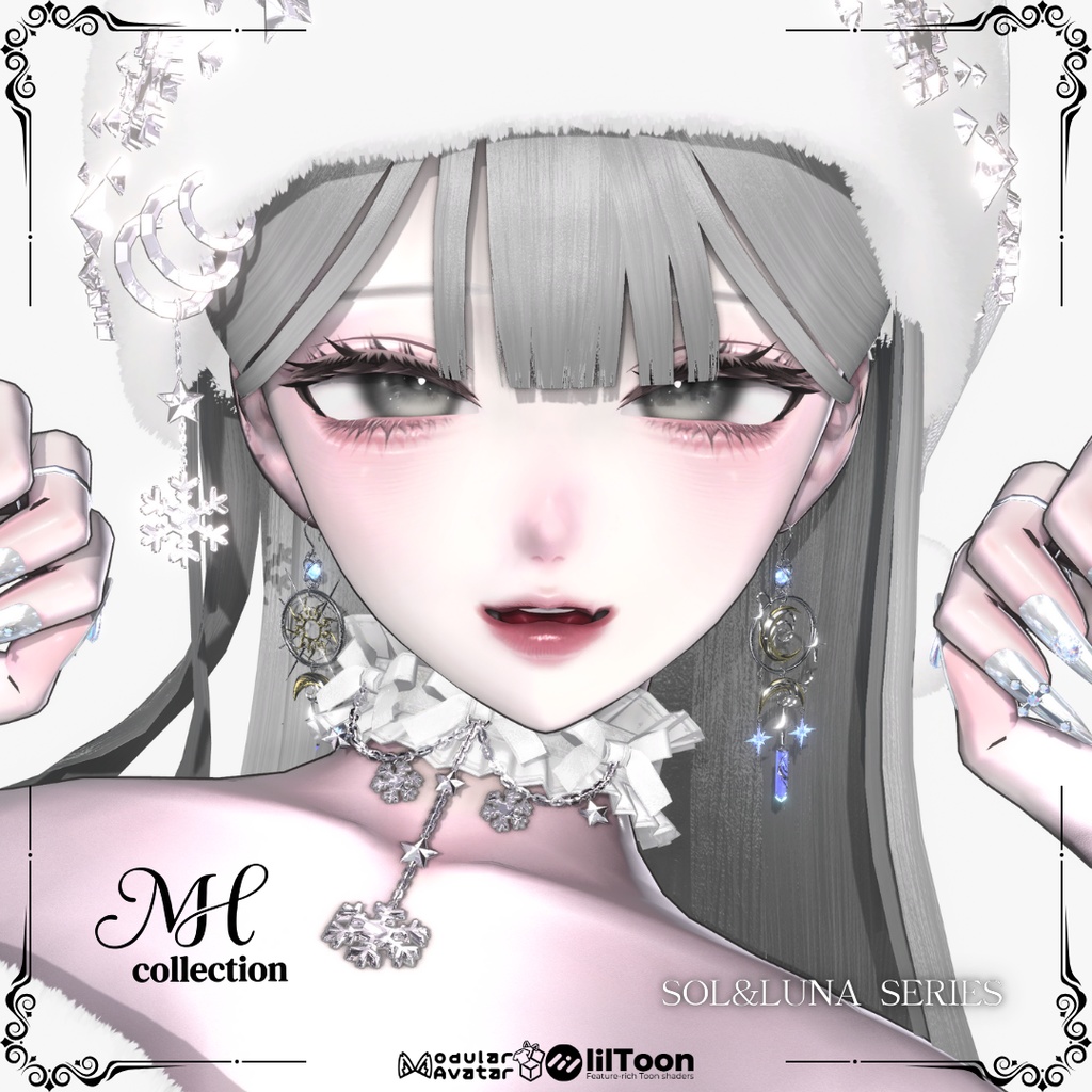 【VRC想定/18アバター対応】【MA対応】MH SOL&LUNA EarRing