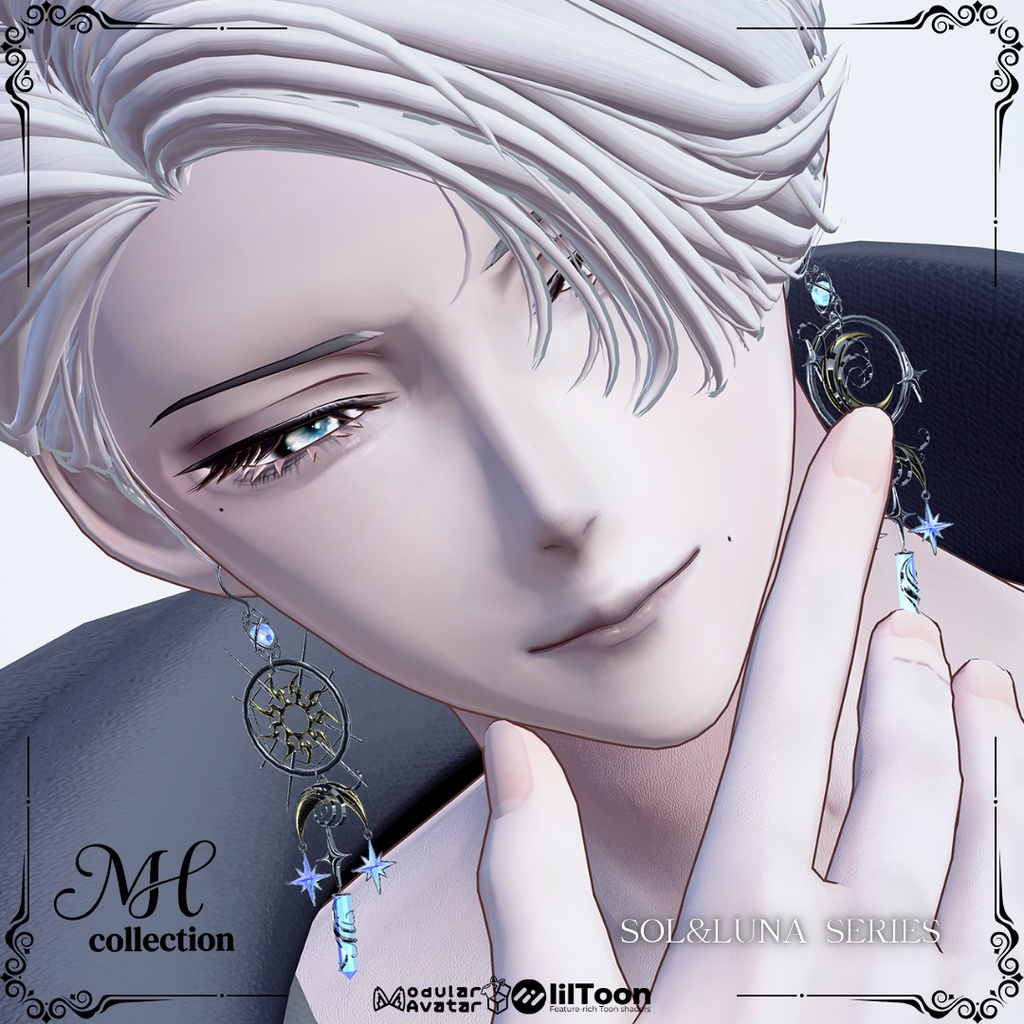 【VRC想定/18アバター対応】【MA対応】MH SOL&LUNA EarRing