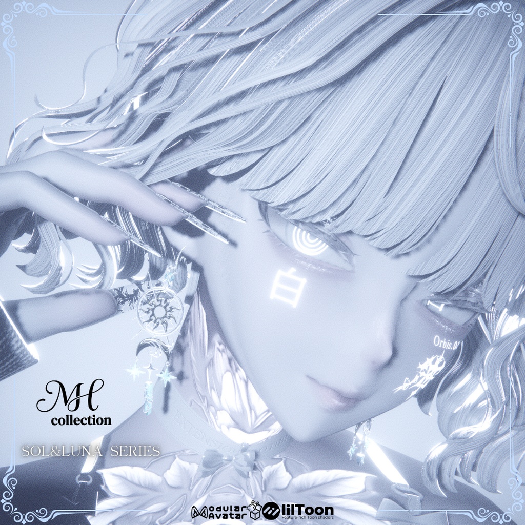 【VRC想定/18アバター対応】【MA対応】MH SOL&LUNA EarRing