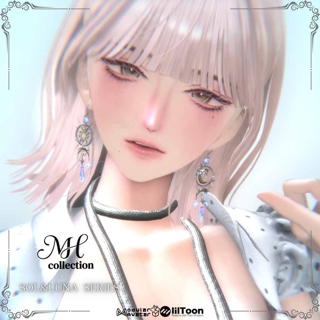 【VRC想定/18アバター対応】【MA対応】MH SOL&LUNA EarRing